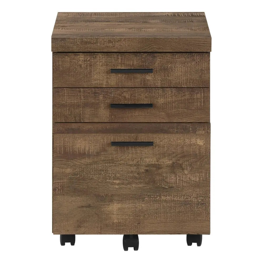 25" Brown Particle Board and Wood Filing Cabinet With Drawers - NOBLE HOME INTERIORS