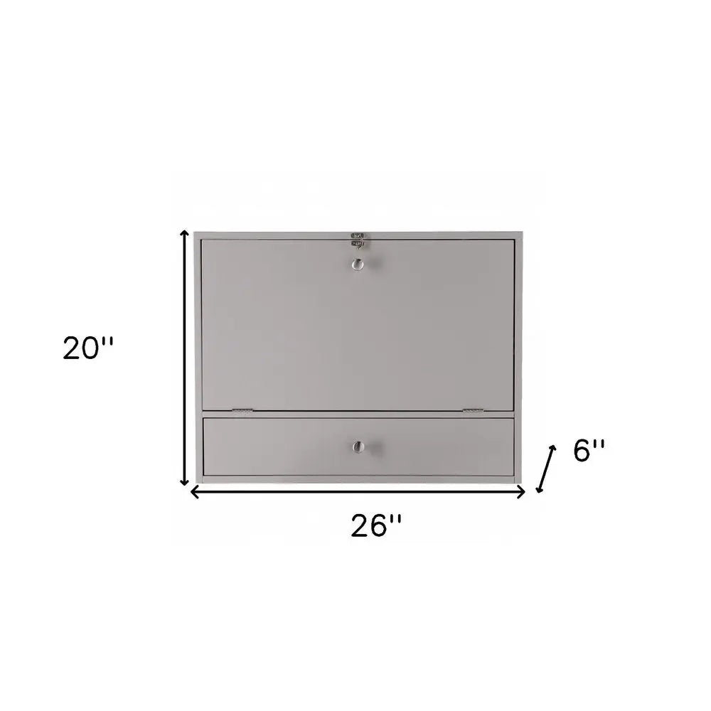26" Gray Wall Mounted Floating Desk - NOBLE HOME INTERIORS
