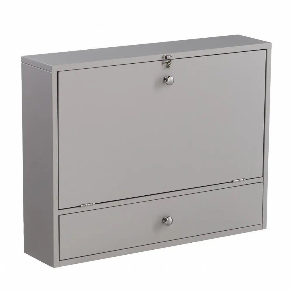 26" Gray Wall Mounted Floating Desk - NOBLE HOME INTERIORS