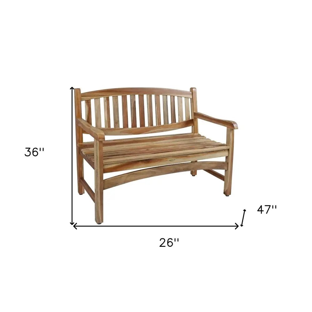 26" Natural Teak Solid Wood Garden Bench - NOBLE HOME INTERIORS