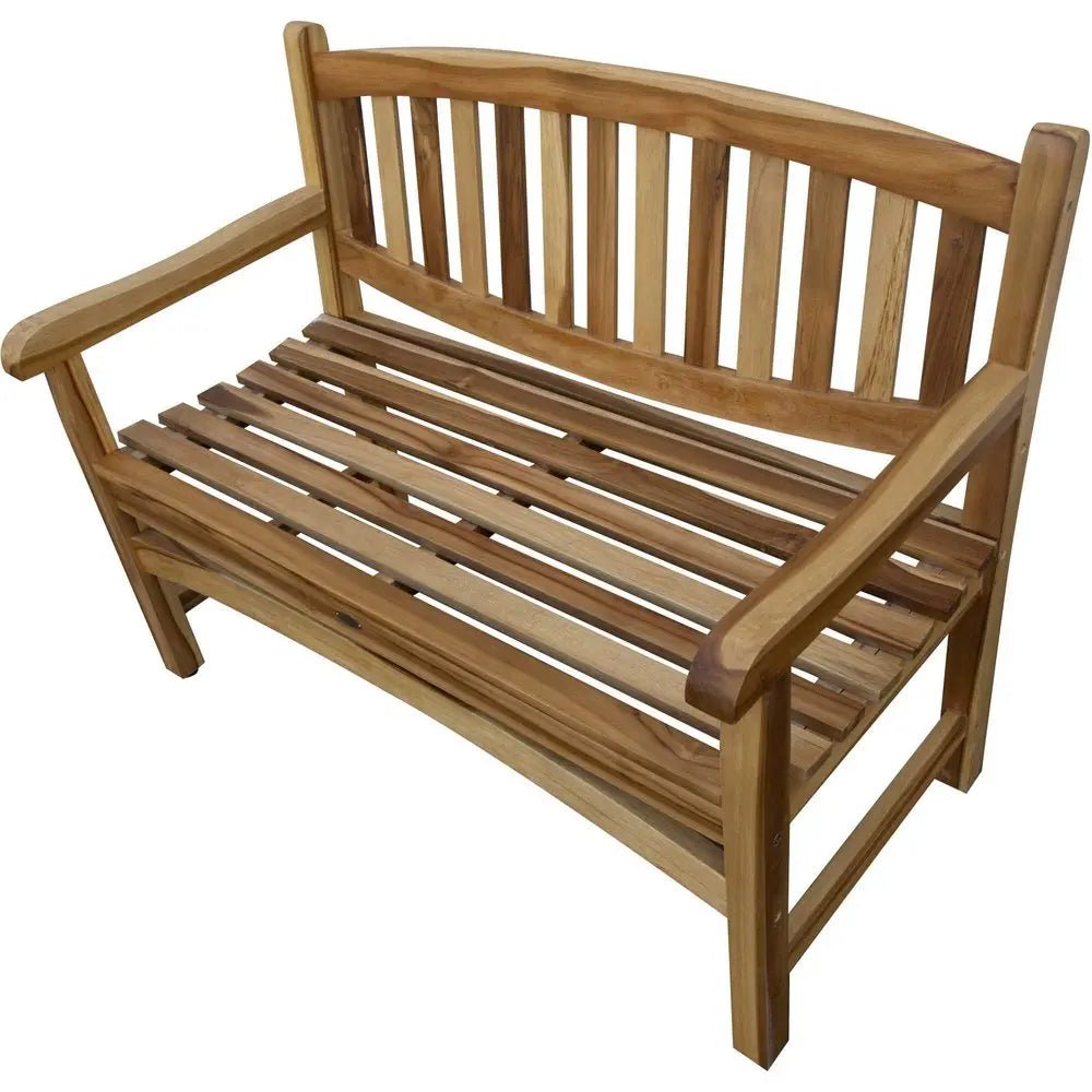 26" Natural Teak Solid Wood Garden Bench - NOBLE HOME INTERIORS