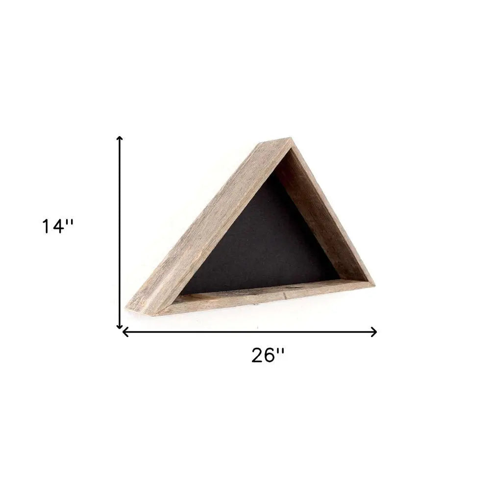 26" X 14" Gray Wood Triangle Hanging Dimensional Sculpture - NOBLE HOME INTERIORS
