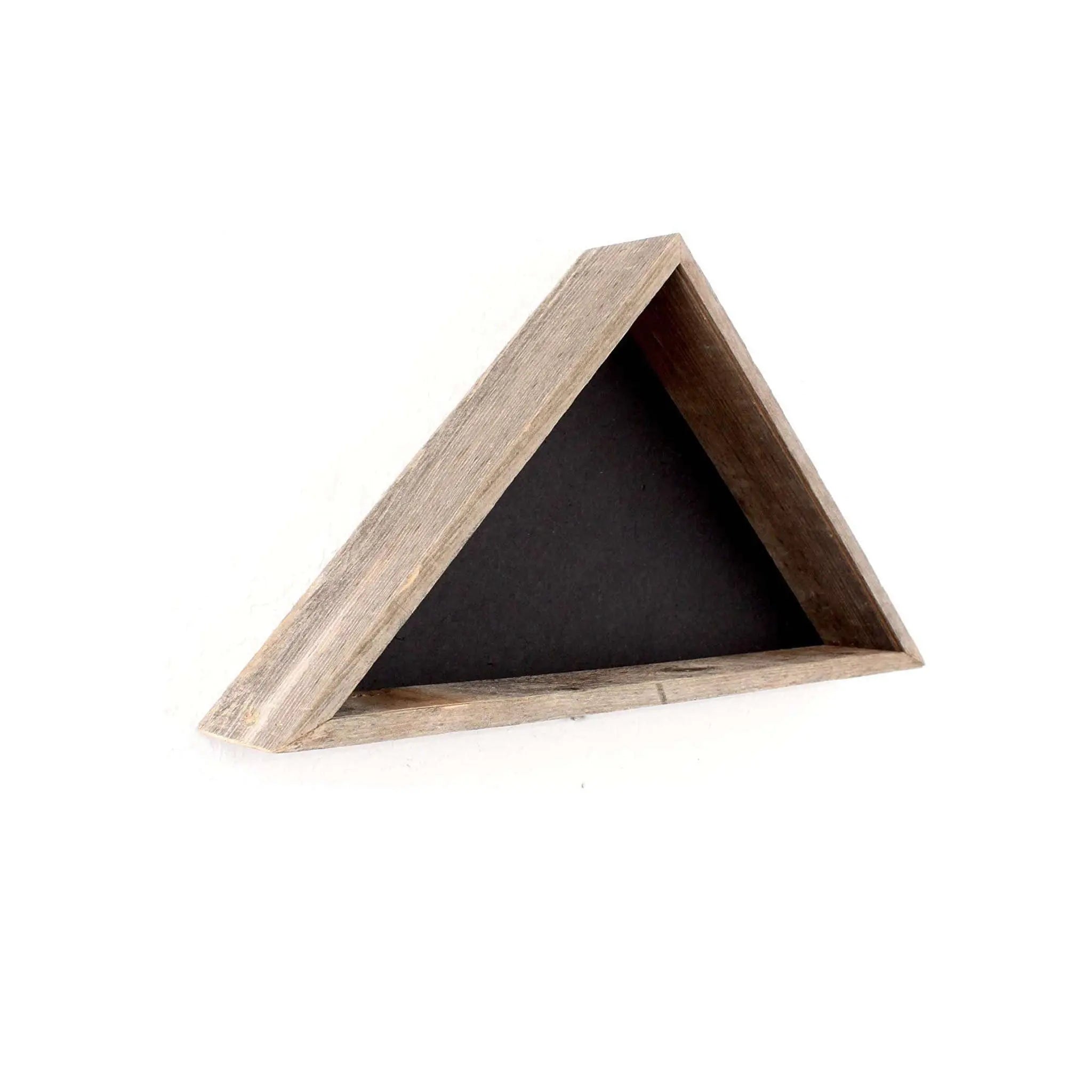 26" X 14" Gray Wood Triangle Hanging Dimensional Sculpture - NOBLE HOME INTERIORS