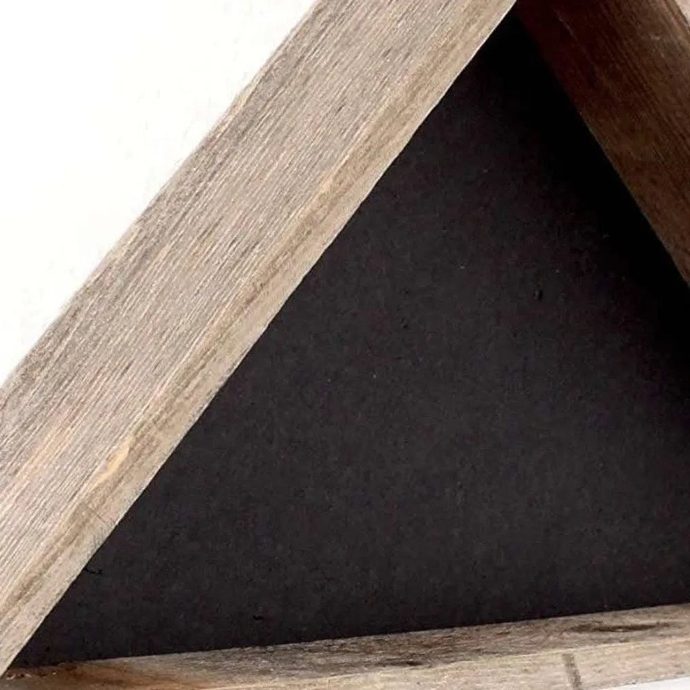 26" X 14" Gray Wood Triangle Hanging Dimensional Sculpture - NOBLE HOME INTERIORS