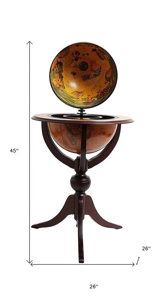 26" X 26" X 45" Globe Bar 3 Legs - NOVA HOME FURNITURE