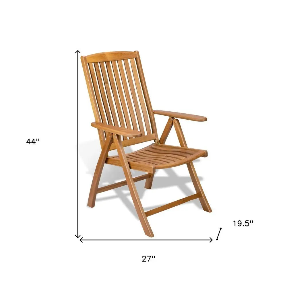 27" Brown Solid Wood Indoor Outdoor Arm Chair - NOBLE HOME INTERIORS