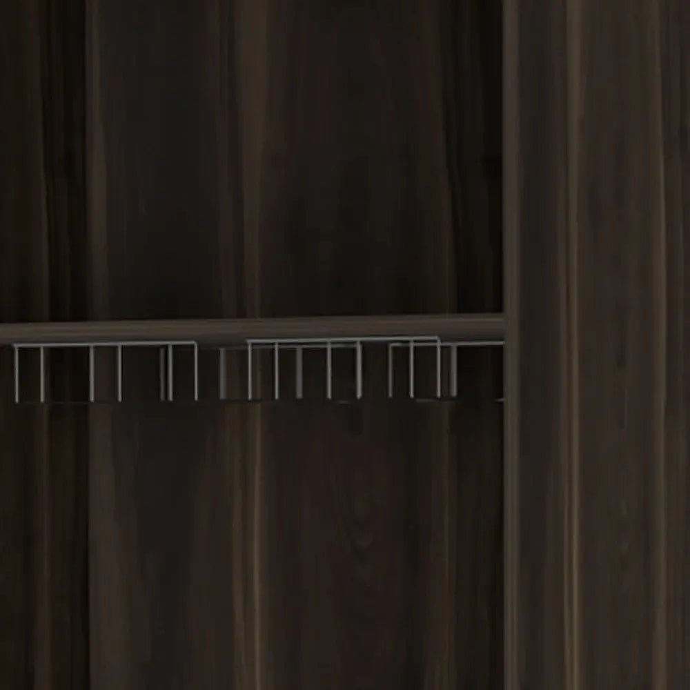 27" Dark Brown Corner Bar Cabinet With Multiple Shelves HomeRoots