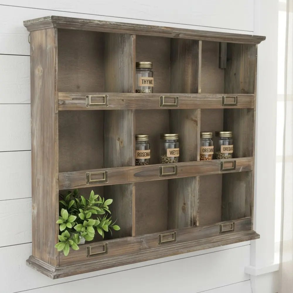 27" Dark Brown Solid Wood Wall Mounted Display Stand HomeRoots