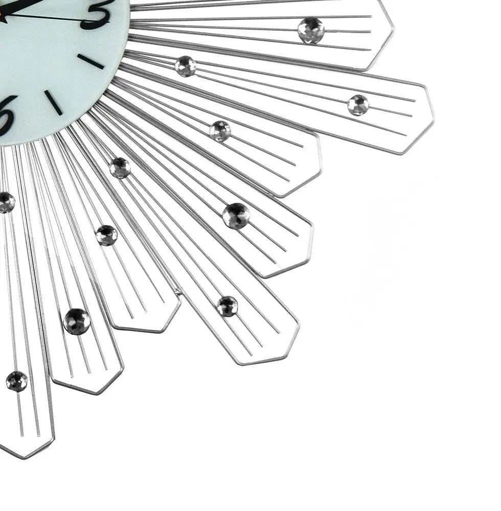 27" Silver And White Metal Silent Analog Novelty Wall Clock HomeRoots