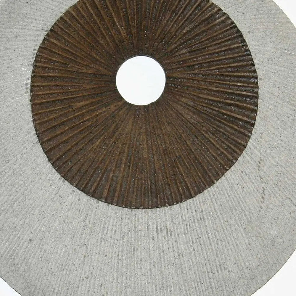 27" X 27" X 3" Brown & Gray Round Double Layer Ribbed Wall Decor - NOBLE HOME INTERIORS