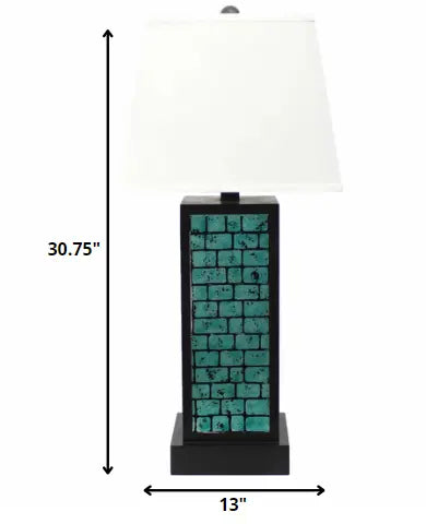 31" Black Metal Bedside Lamp With White Empire Shade HomeRoots
