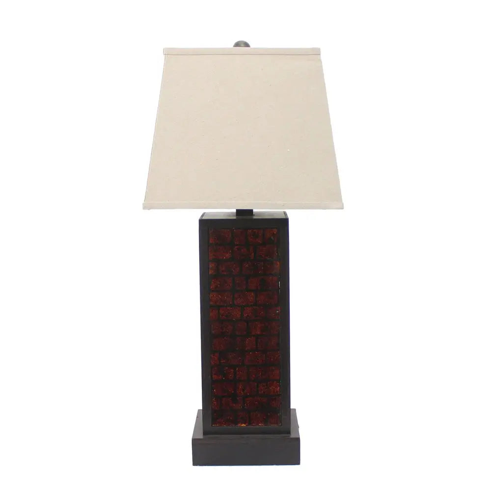 31" Black Metal Bedside Table Lamp With White Shade HomeRoots
