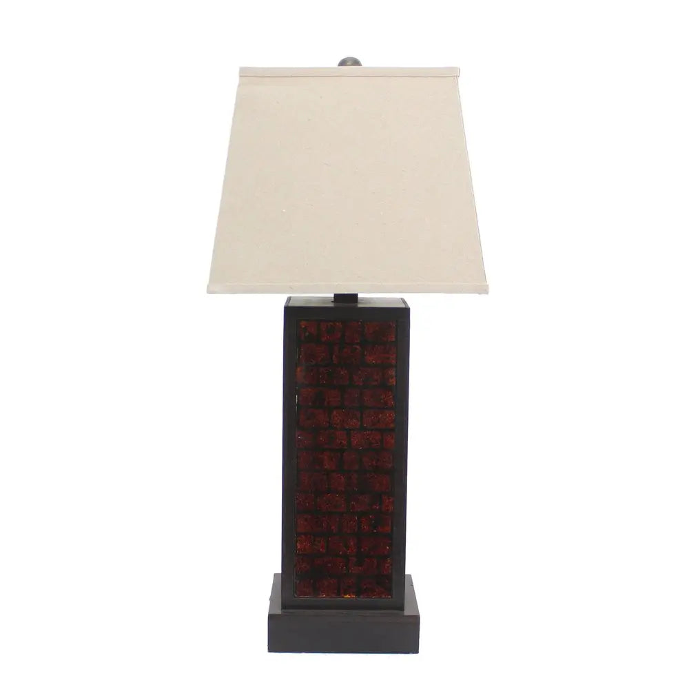 31" Black Metal Bedside Table Lamp With White Shade HomeRoots