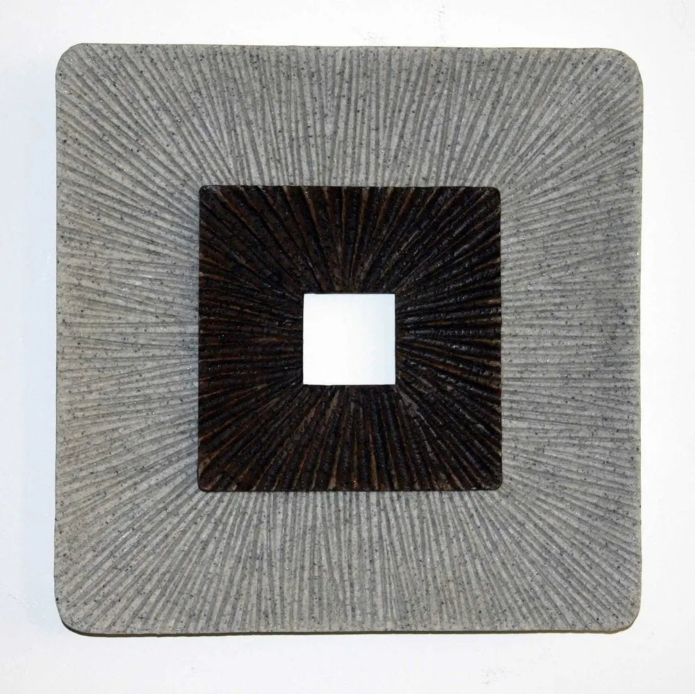 19" X 19" X 2.5" Modern Brown And Gray Ribbed Square Wall Art HomeRoots