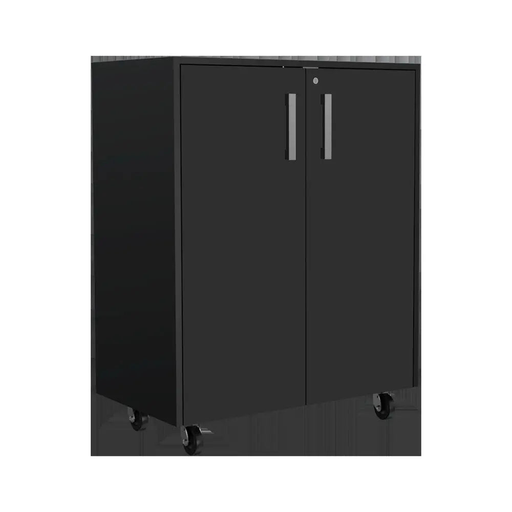 28" Black Wall mounted Accent Cabinet With Eight Shelves And Six Drawers - NOVA HOME FURNITURE