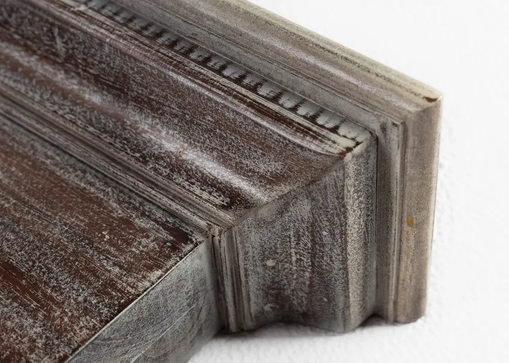 28" Brown Solid Wood Four Hook Wall Mount Coat Rack - NOBLE HOME INTERIORS