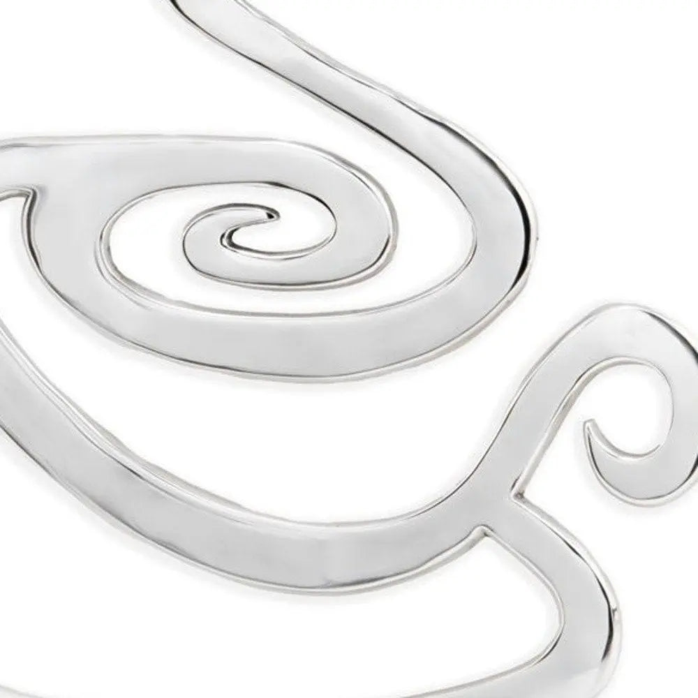 28" Buffed Silver Cast Aluminum Coffee Cup Wall Decor - NOBLE HOME INTERIORS