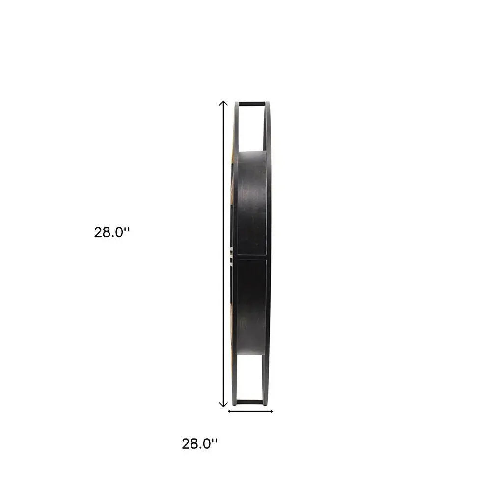 28" Circle Copper Metal and Glass Analog Exposed Gear Wall Clock - NOBLE HOME INTERIORS