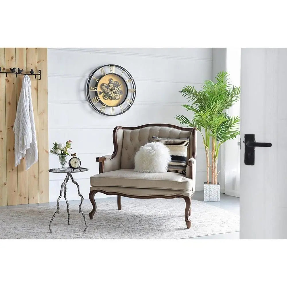 28" Circle Copper Metal and Glass Analog Exposed Gear Wall Clock - NOBLE HOME INTERIORS