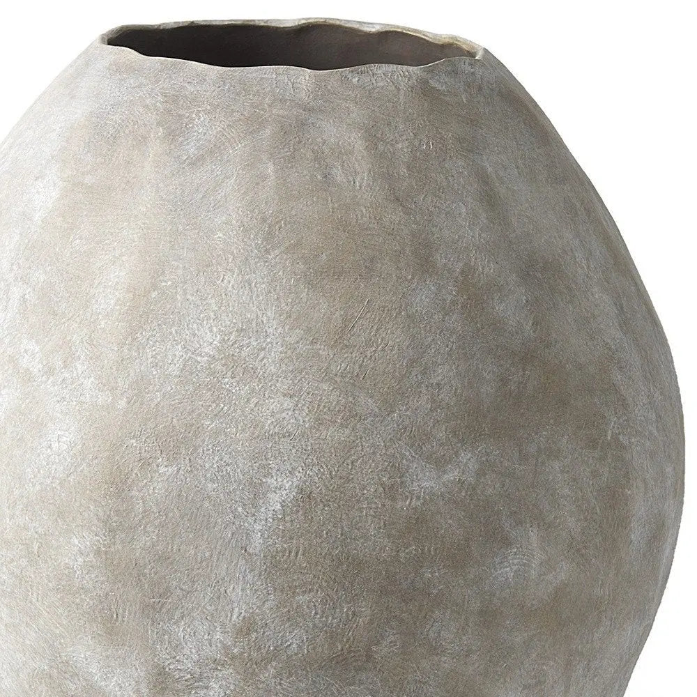 28" Tan Cylinder Ceramic Floor Vase - NOBLE HOME INTERIORS
