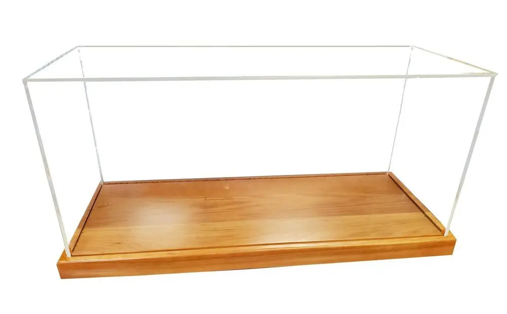 28" Wood Brown Glass Standard Display Stand - NOVA HOME FURNITURE