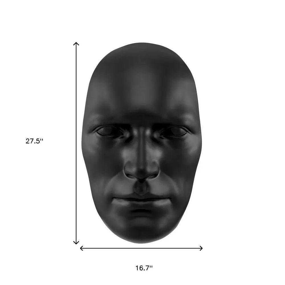 28" X 17" Black Face Resin Oval Hanging Dimensional Sculpture - NOBLE HOME INTERIORS