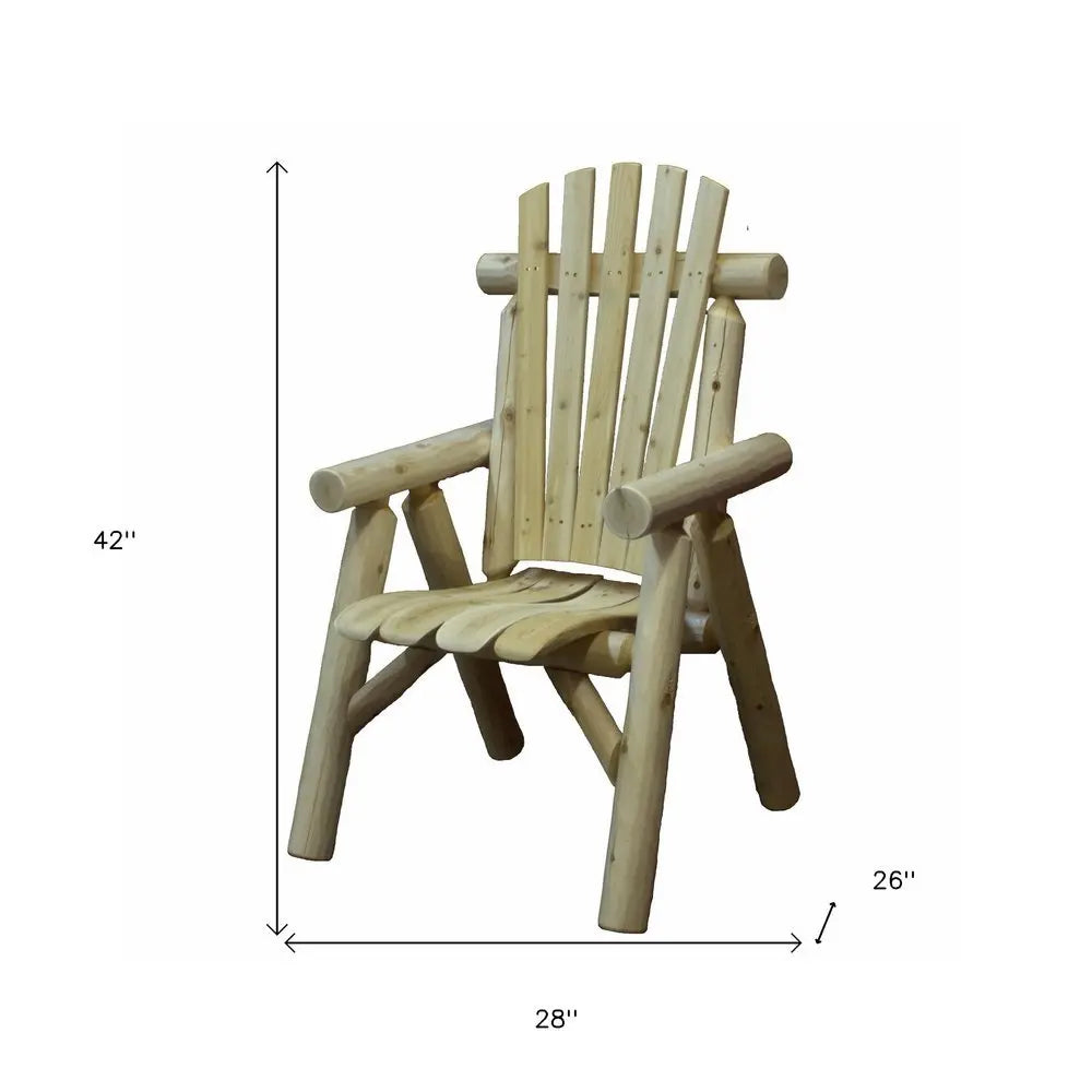 28" X 26" X 42" Natural Wood Dining Chair - NOBLE HOME INTERIORS