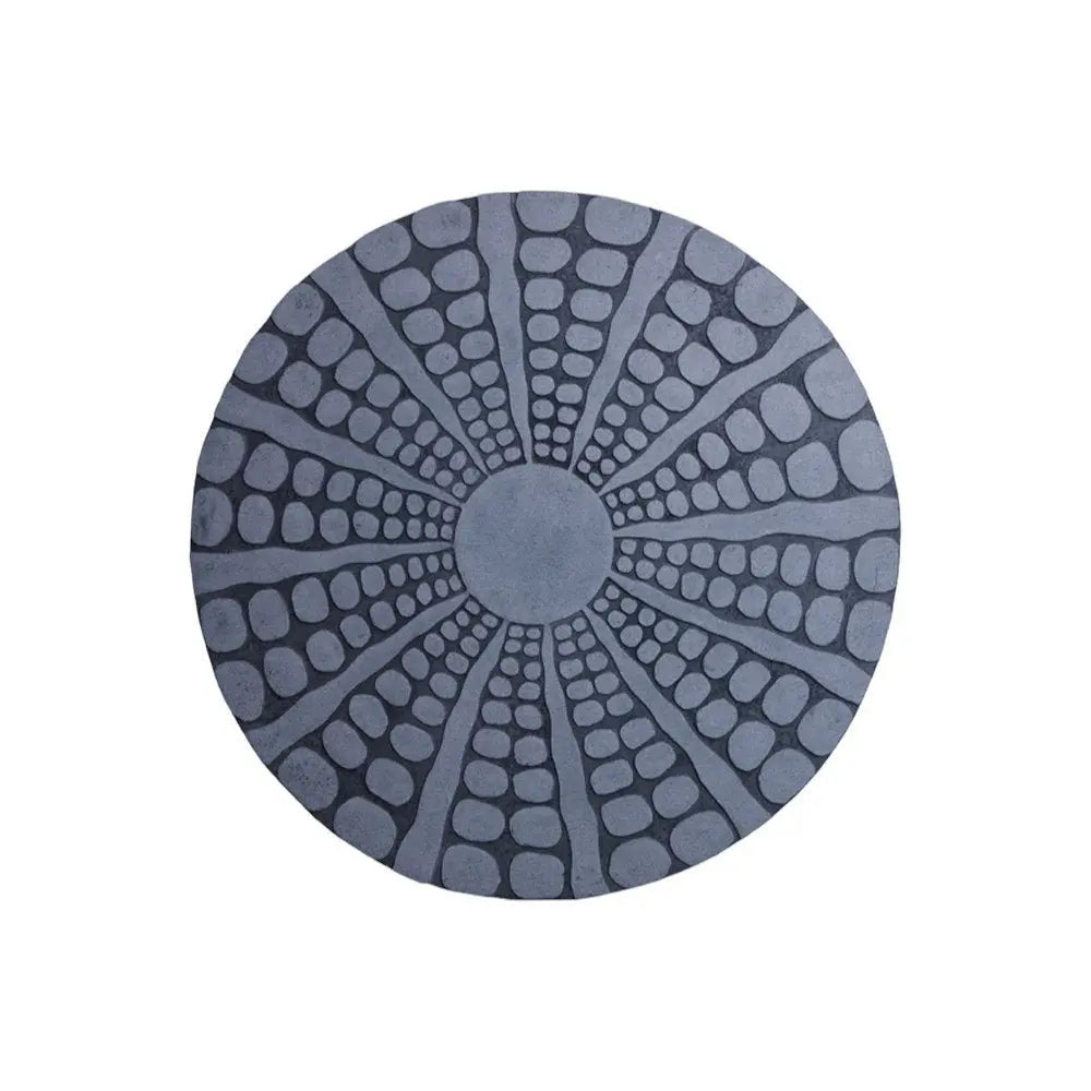 28" X 28" Gray Sandstone Round Wall Decor - NOBLE HOME INTERIORS