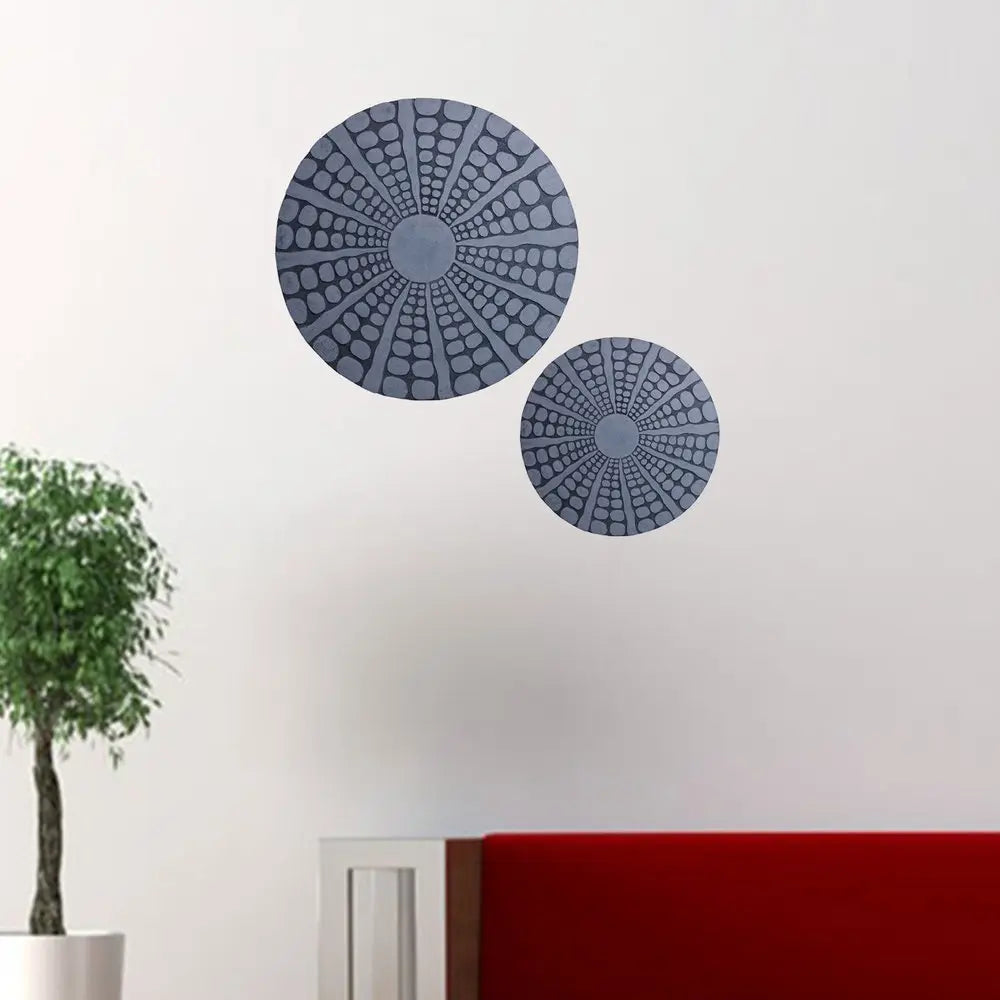 28" X 28" Gray Sandstone Round Wall Decor - NOBLE HOME INTERIORS