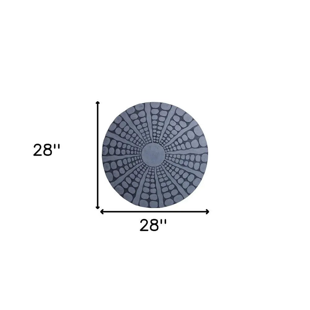 28" X 28" Gray Sandstone Round Wall Decor - NOBLE HOME INTERIORS