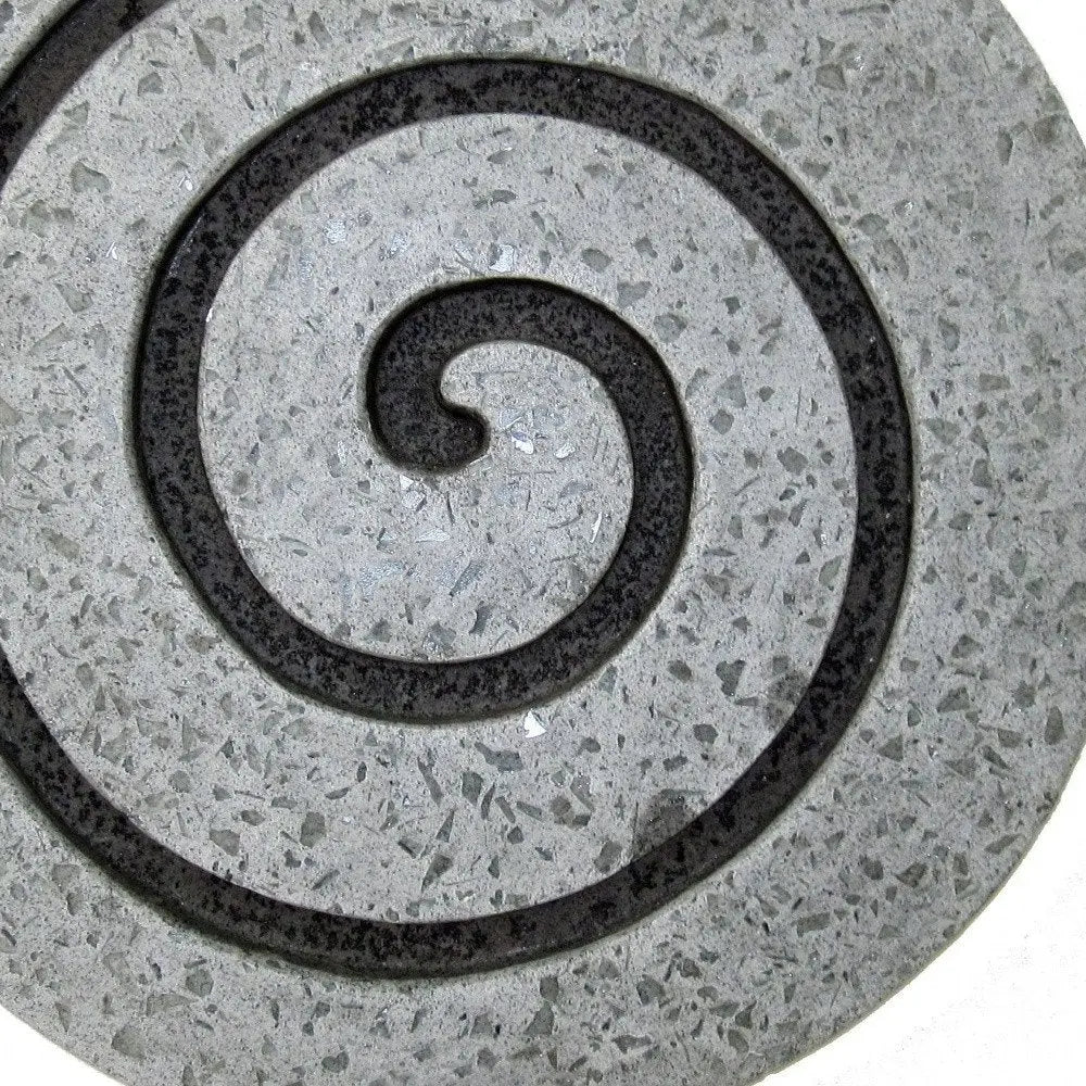 28" X 28" X 2" Gray Round Modern Spiral Wall Art - NOBLE HOME INTERIORS
