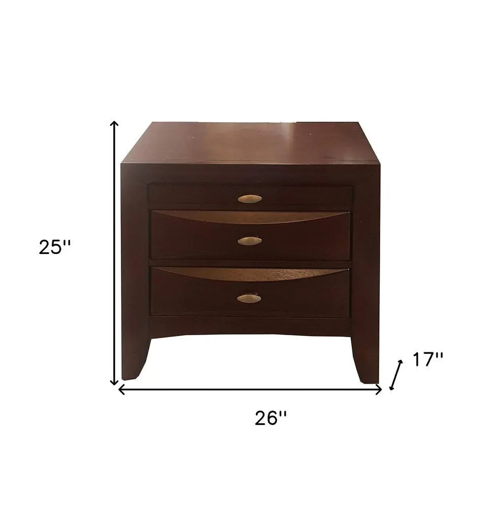 Elegant White 3 Drawer Nightstand HomeRoots