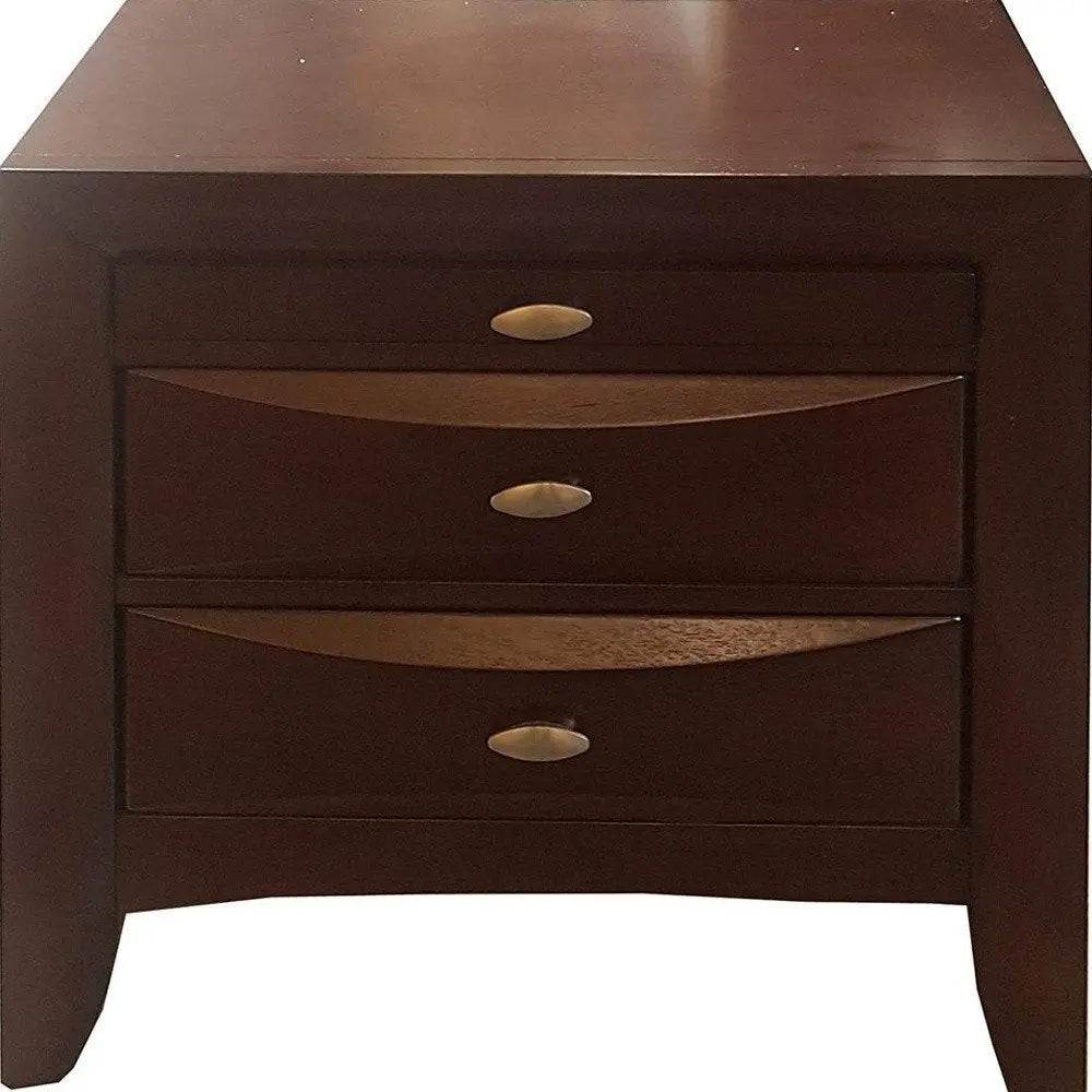 Elegant White 3 Drawer Nightstand HomeRoots