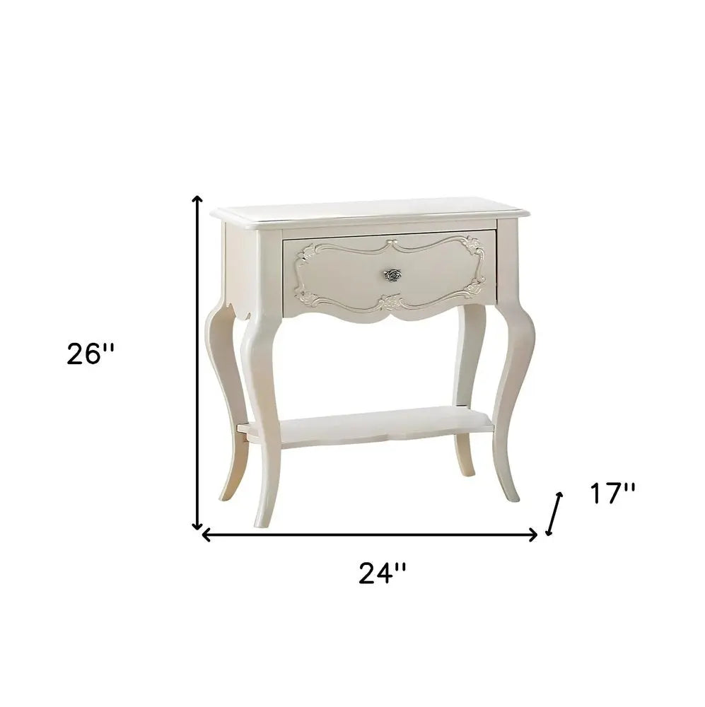 26" Solid Wood And Mirrored Glass Nightstand HomeRoots