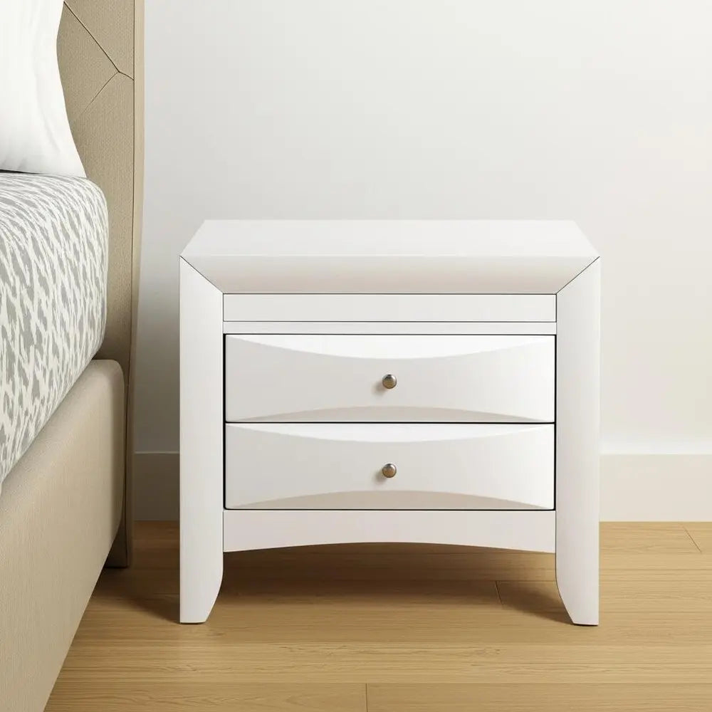 Elegant White 3 Drawer Nightstand HomeRoots