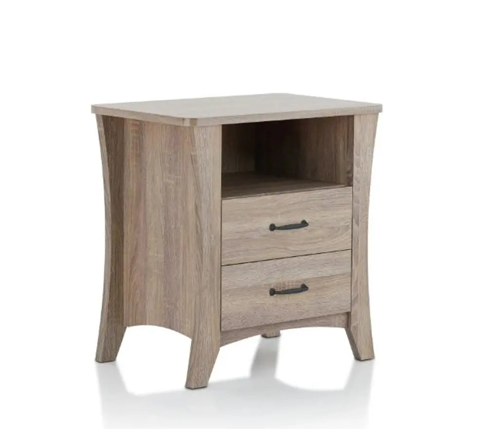 24" Brown Two Drawers Nightstand HomeRoots