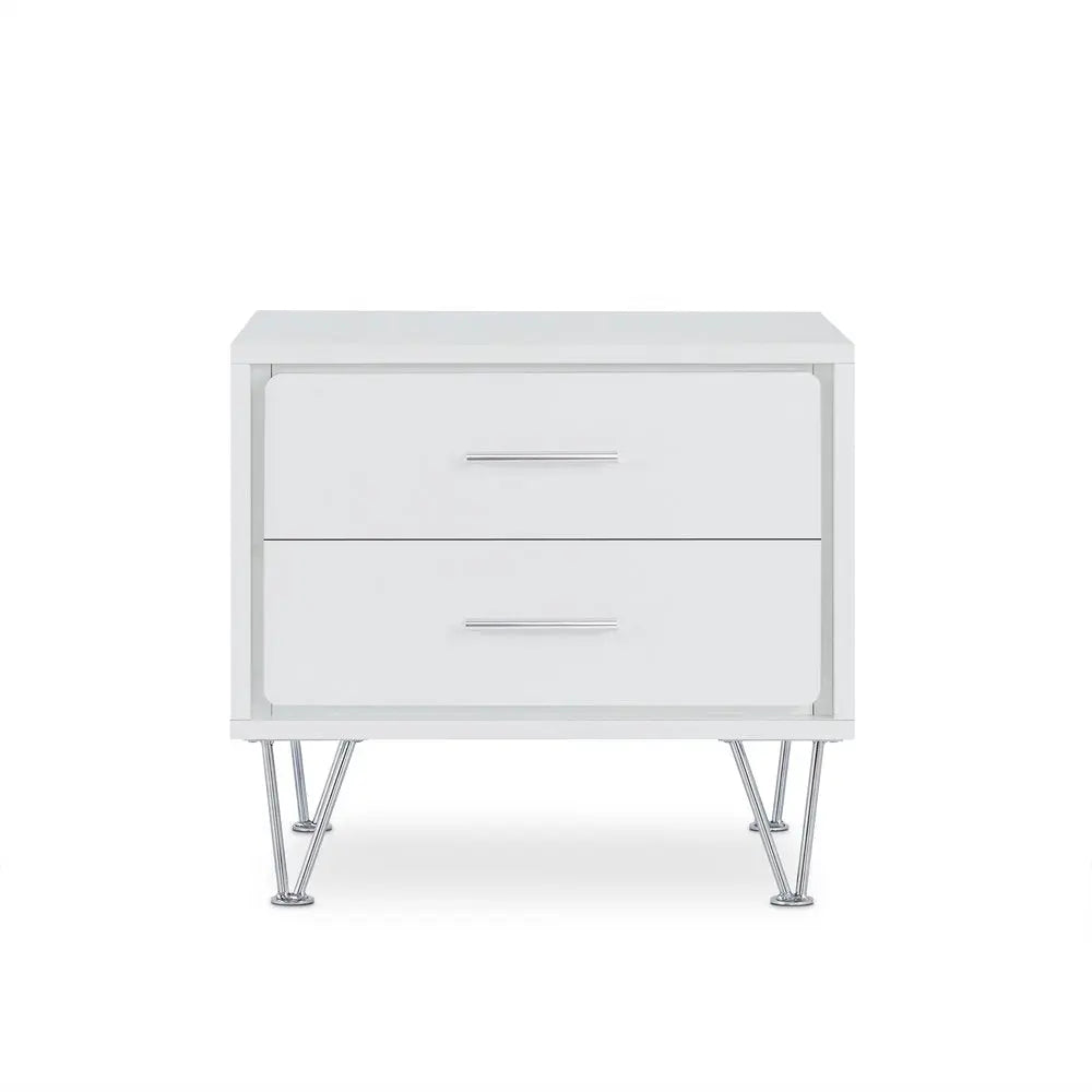 20" White Nightstand With Manufactured Wood Top HomeRoots