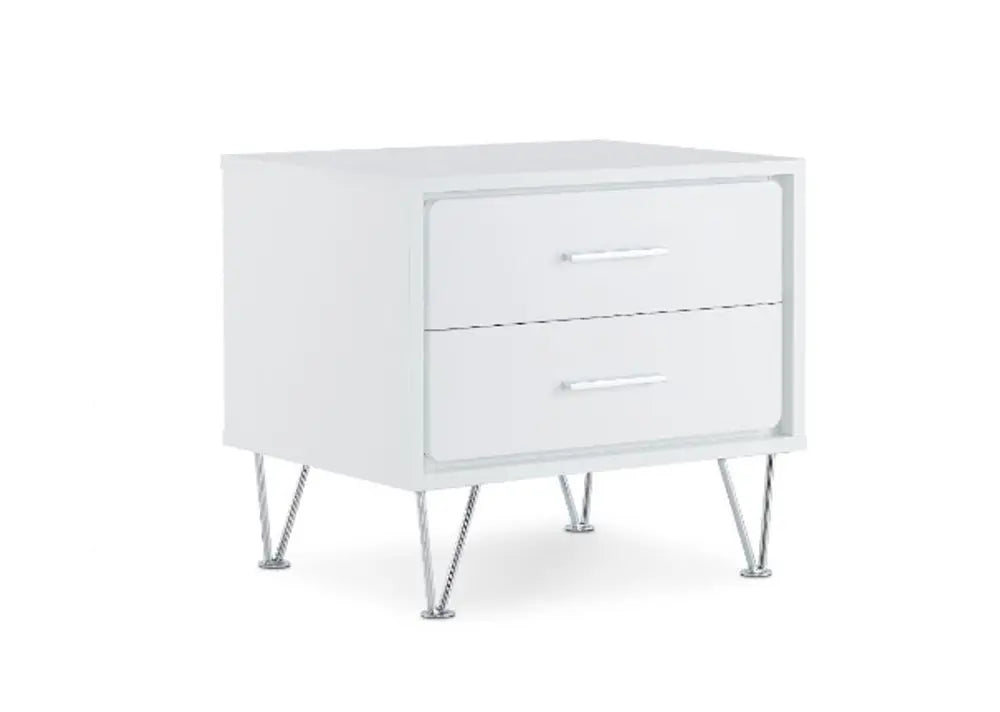 20" White Nightstand With Manufactured Wood Top HomeRoots