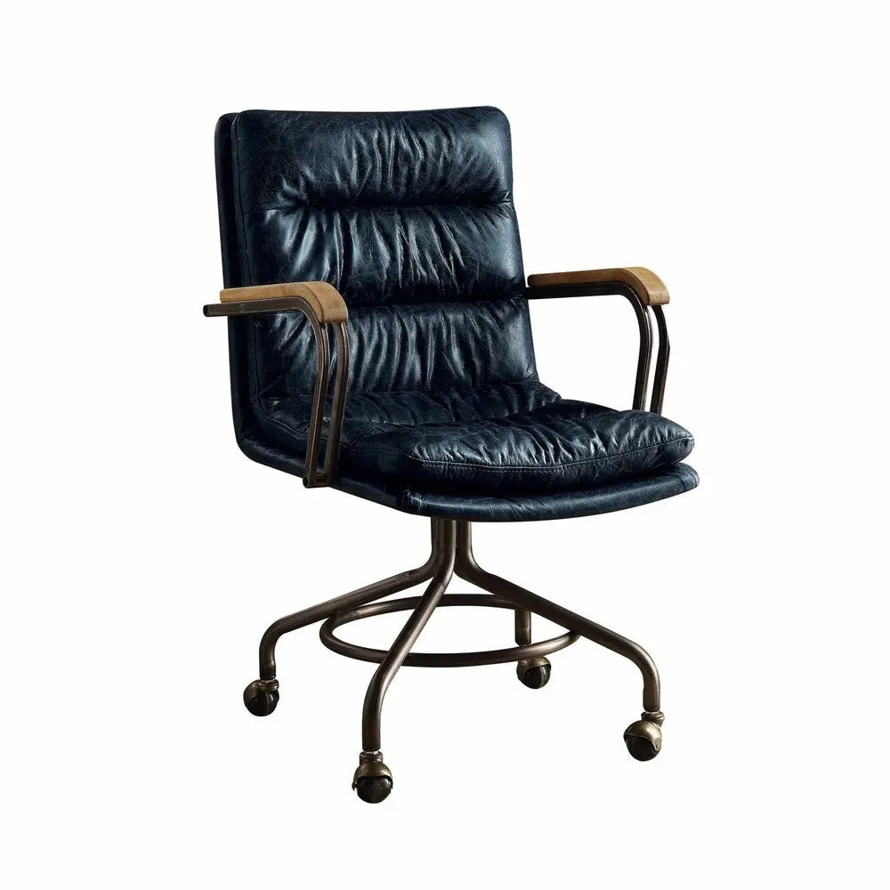 Coffee and Dark Brown Swivel Leather Rolling Executive Office Chair HomeRoots