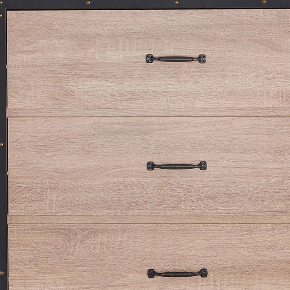 31" Oak Wood Five Drawer Dresser HomeRoots