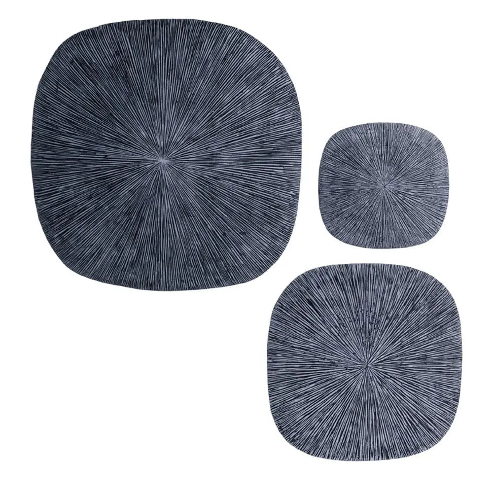 29" X 29" X 2" Gray, Sandstone, Ribbed, Square - Wall Decor - NOBLE HOME INTERIORS