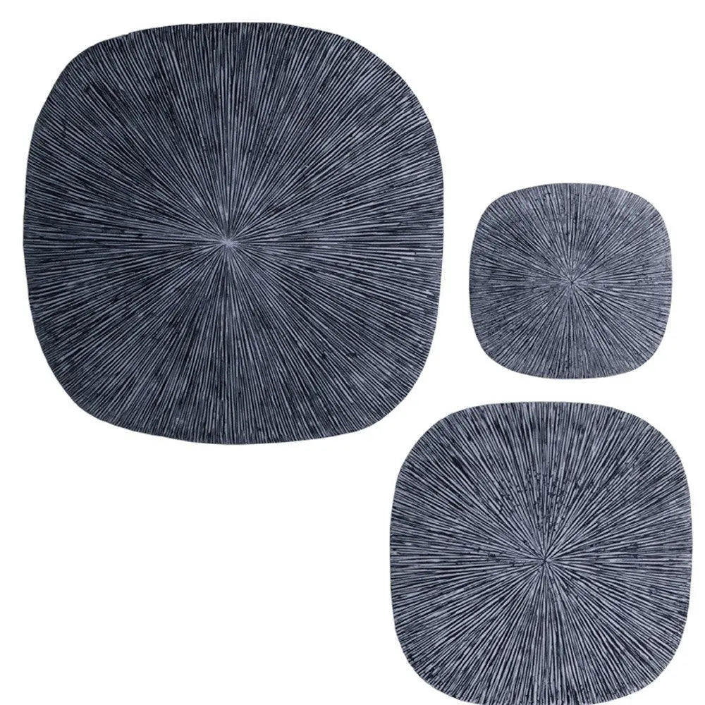 29" X 29" X 2" Gray, Sandstone, Ribbed, Square - Wall Decor - NOBLE HOME INTERIORS