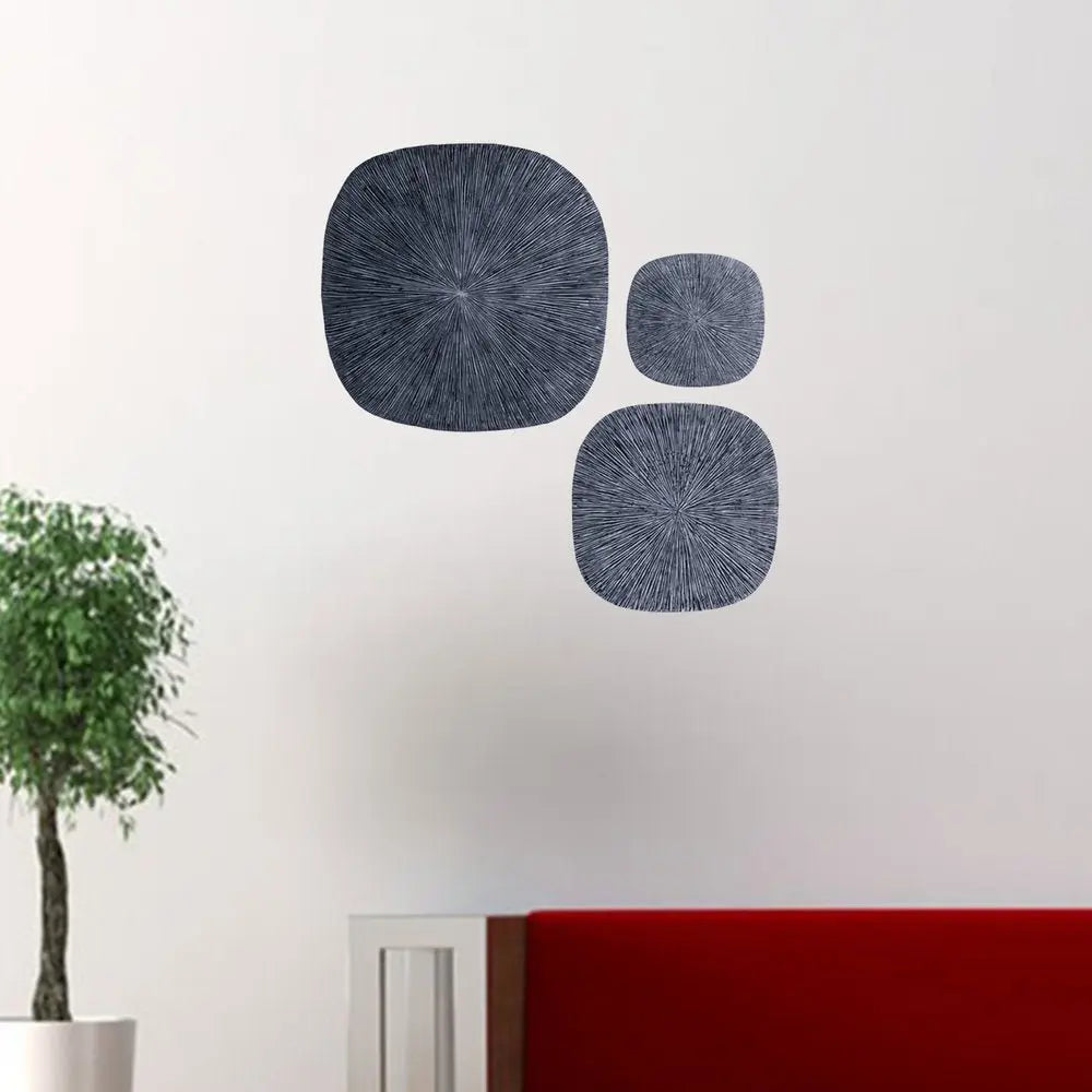 29" X 29" X 2" Gray, Sandstone, Ribbed, Square - Wall Decor - NOBLE HOME INTERIORS