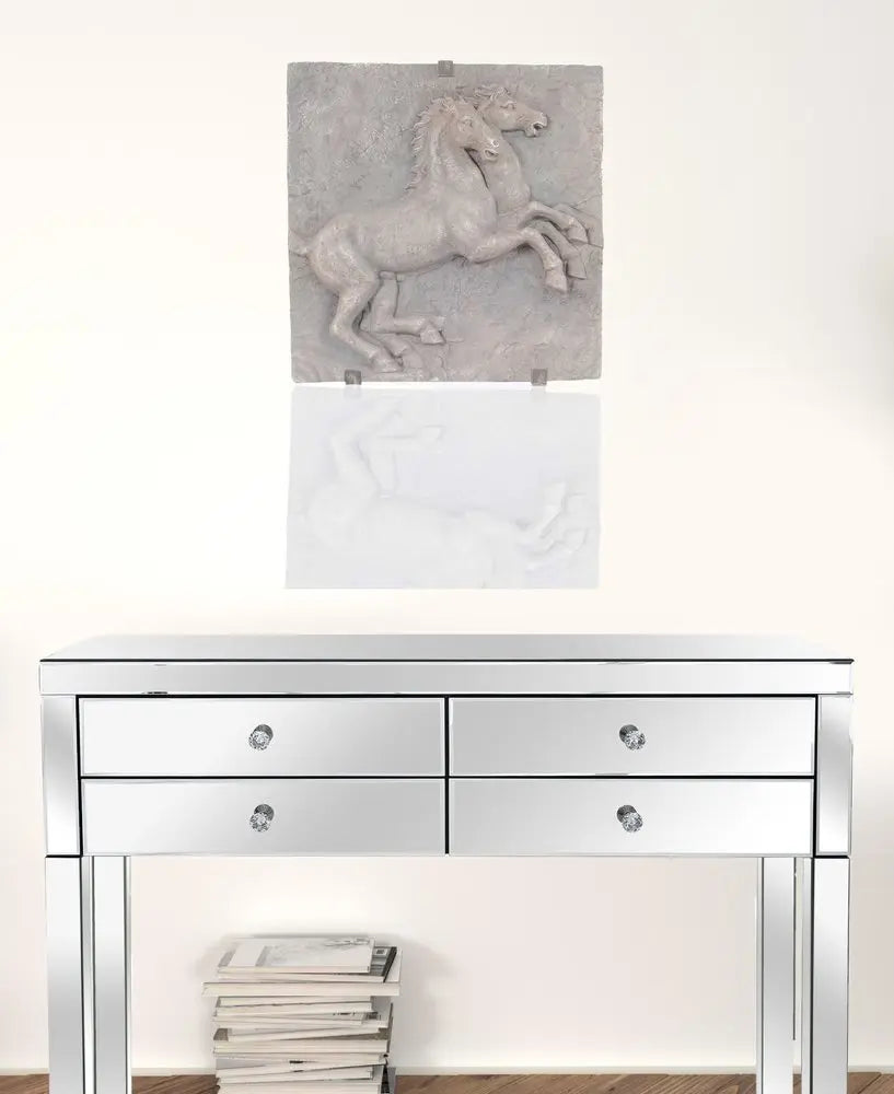 29" X 5" Gray Resin Wall Decor - NOBLE HOME INTERIORS