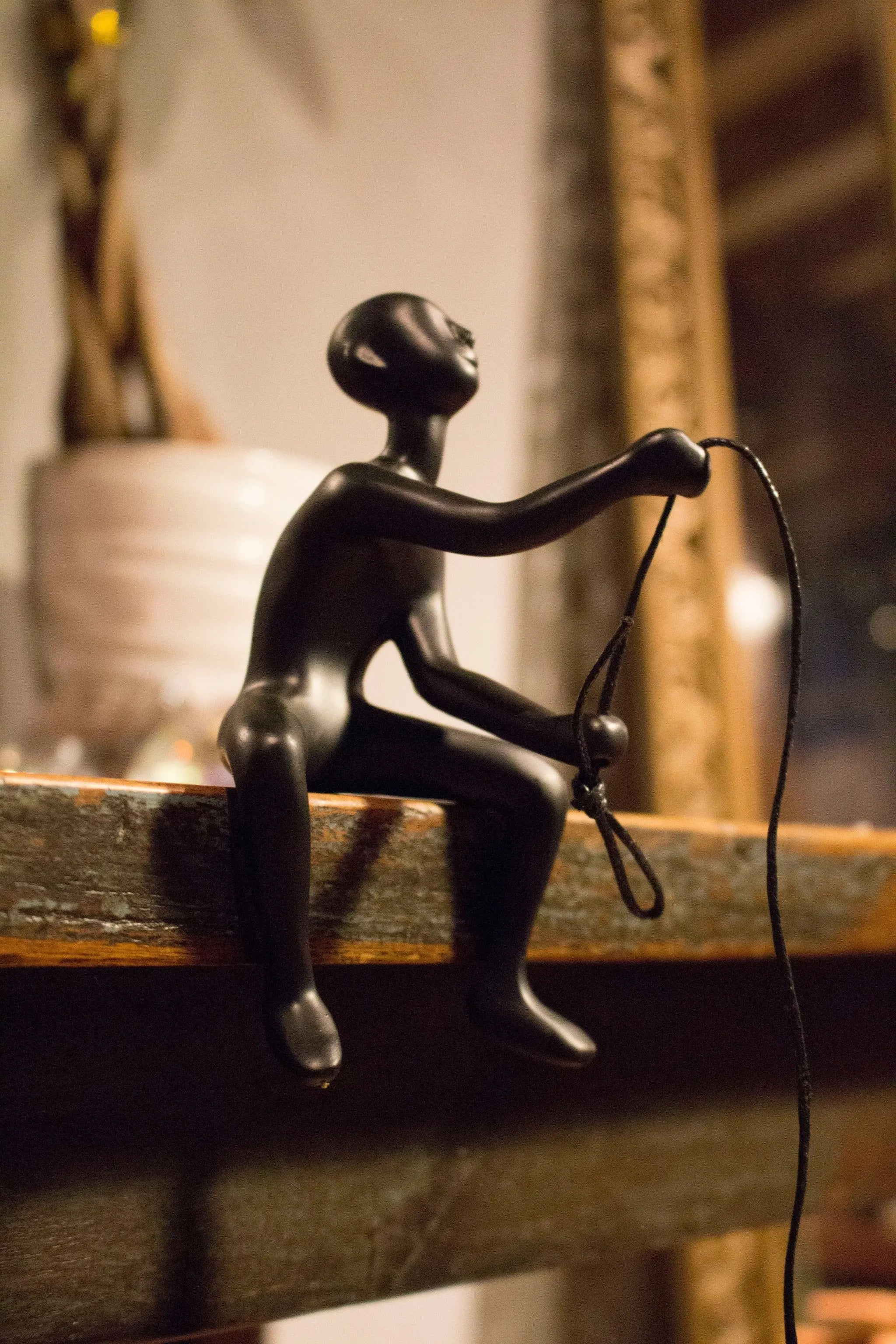 6" X 4" Black Resin Climbing Man Hanging Dimensional Sculpture HomeRoots