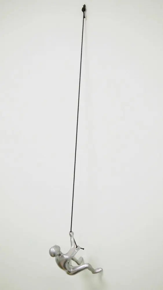 6" X 4" Silver Resin Climbing Man Hanging Dimensional Sculpture HomeRoots