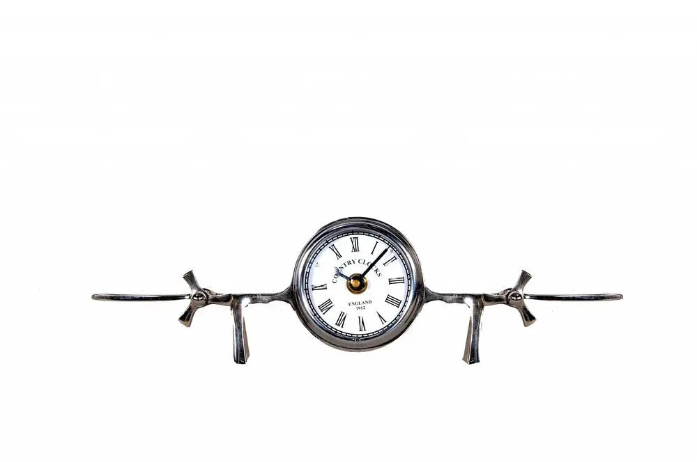 3" Novelty Nickel Metal And Glass Analog Wall Clock - NOBLE HOME INTERIORS
