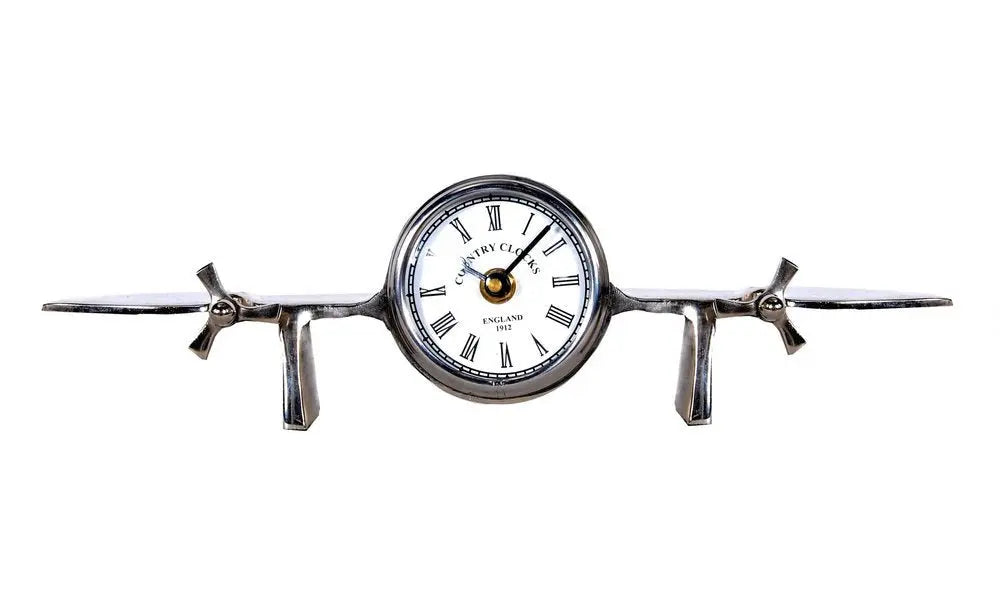 3" Novelty Nickel Metal And Glass Analog Wall Clock - NOBLE HOME INTERIORS