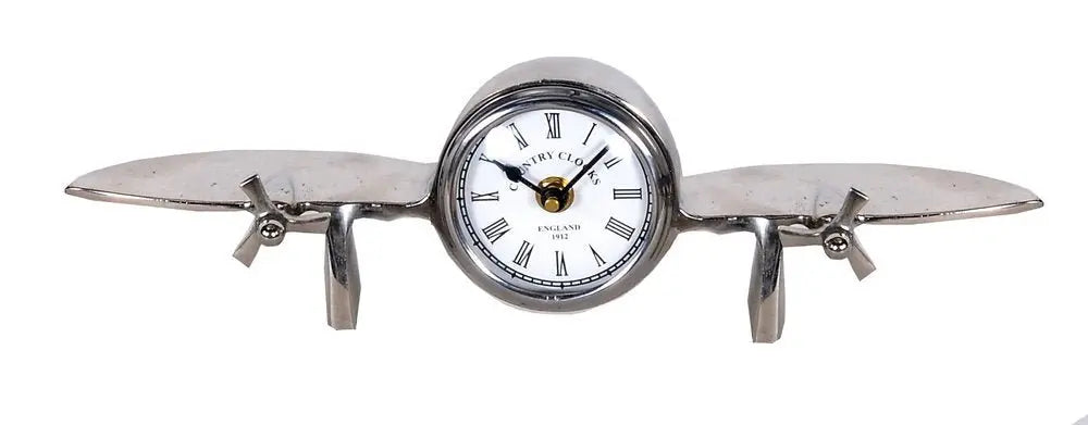 3" Novelty Nickel Metal And Glass Analog Wall Clock - NOBLE HOME INTERIORS