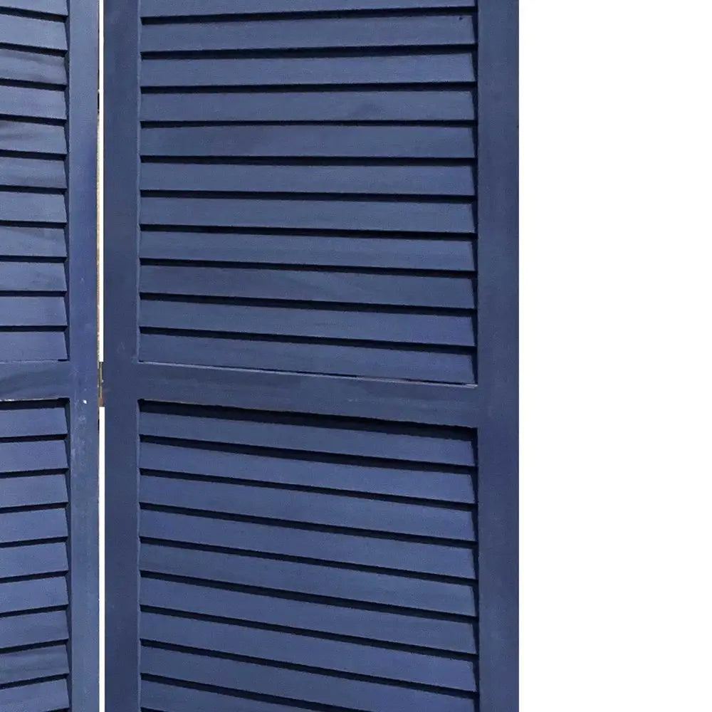 3 Panel Dark Blue Shutter Screen Room Divider - NOBLE HOME INTERIORS